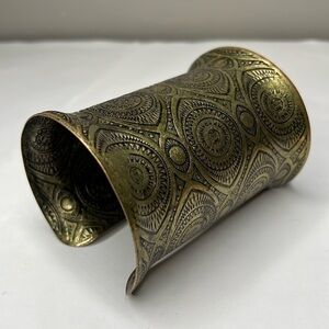 Handcrafted Cooper Vintage Roman Brass Cuff Bracelet